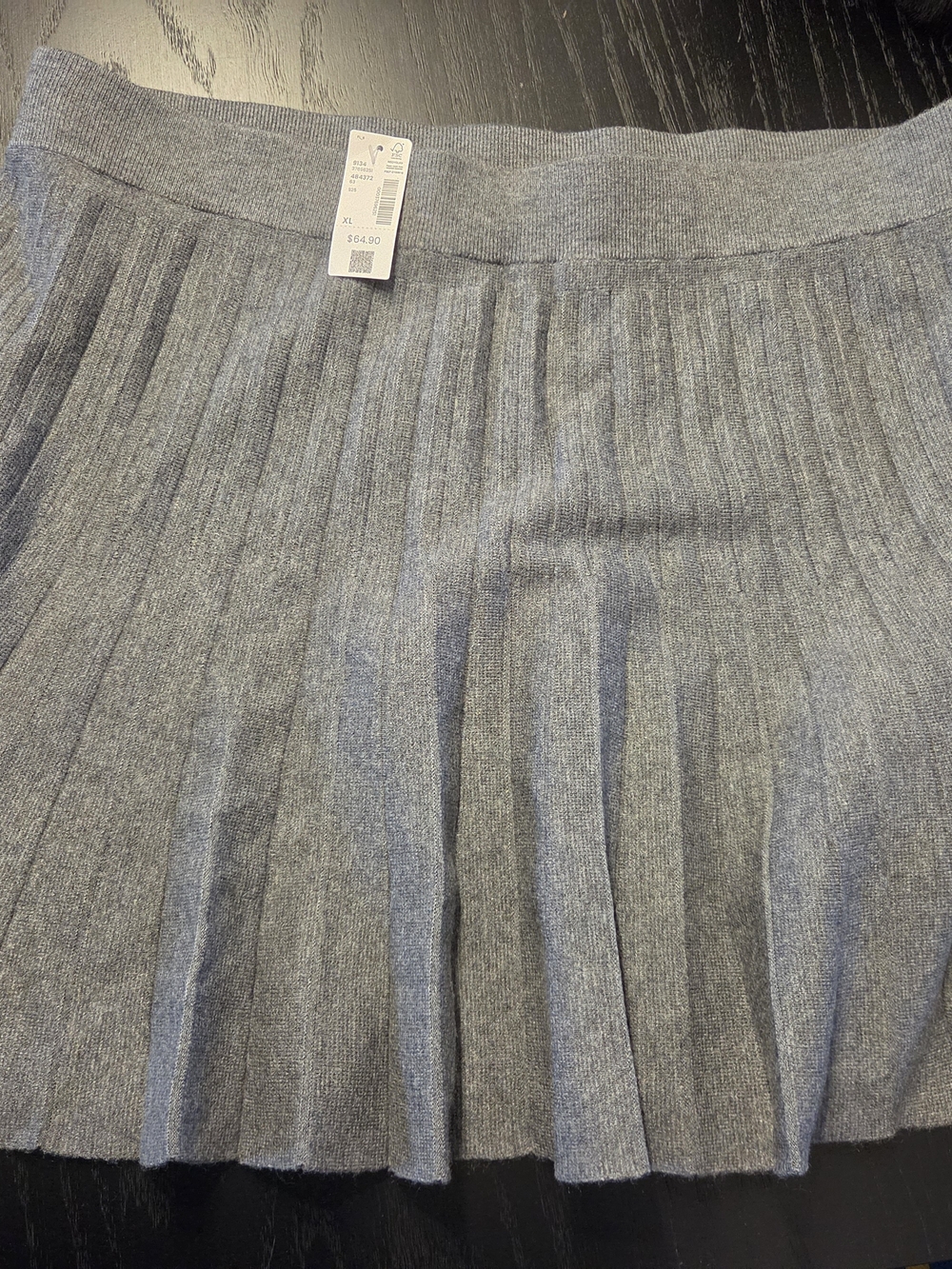Reitmans Gray Ribbed Pleated Skater Skirt